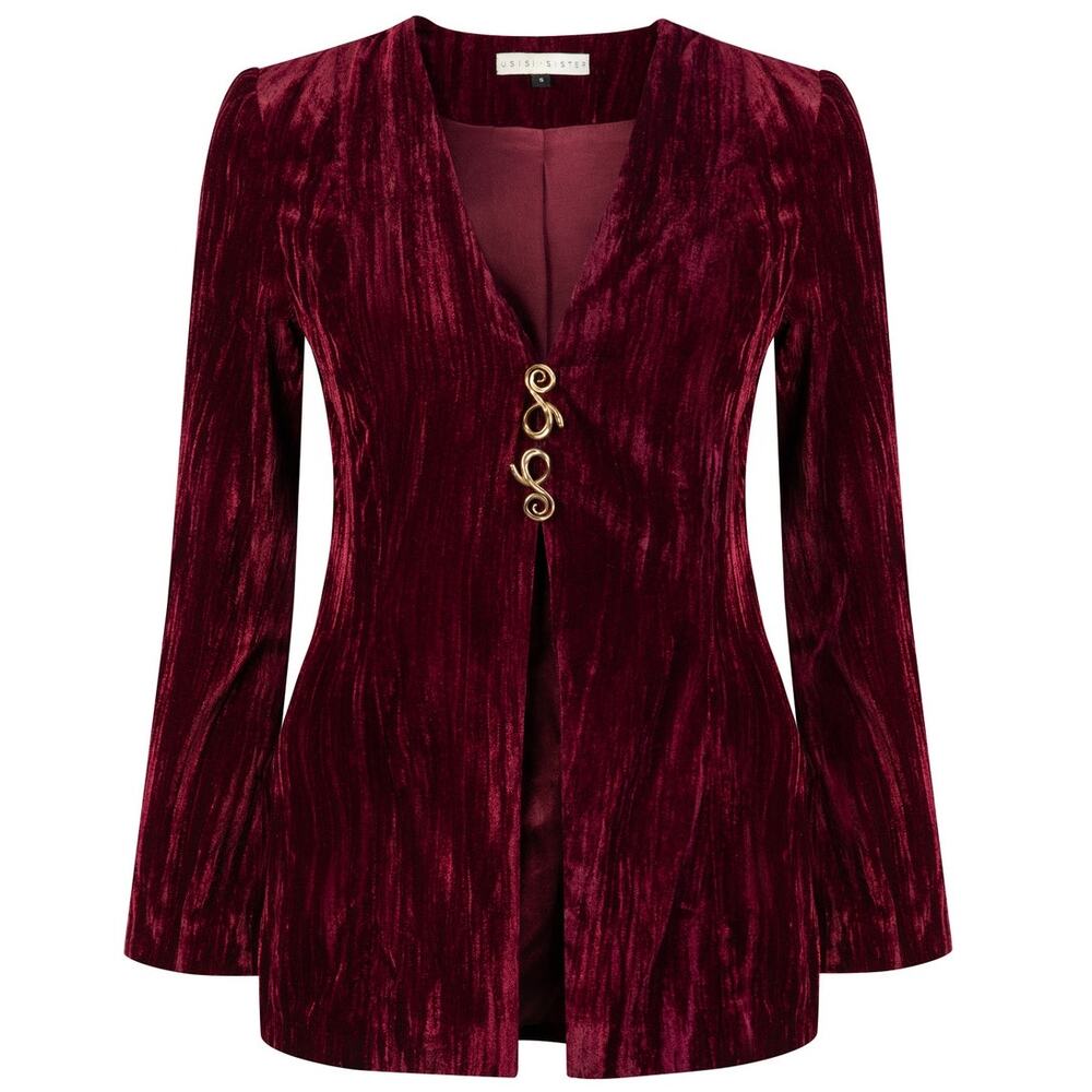 Usisi Sister Crushed Velvet Purple Coco Top Size S